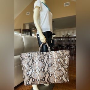 Genuine Snakeskin Large Weekender/Tote